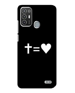 Чехол для ZTE Blade A72 с картинкой «Крест и Сердце»