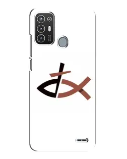 Чехол для ZTE Blade A72 с картинкой «Рыба и крест»
