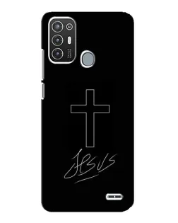 Чехол для ZTE Blade A72 с картинкой «Графический крест Jesus»