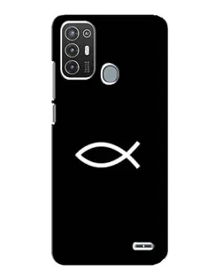 Чехол для ZTE Blade A72 с картинкой «Символ рыбы Jesus»