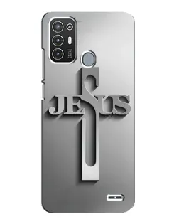 Чехол для ZTE Blade A72 с картинкой «Металлический крест Jesus»