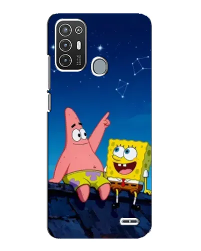 Чехол для ZTE Blade A72 с картинкой «Губка Боб и Патрик ночью»