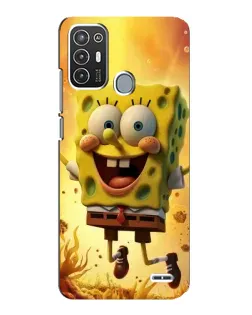 Чехол для ZTE Blade A72 с картинкой «Губка Боб прыгает»