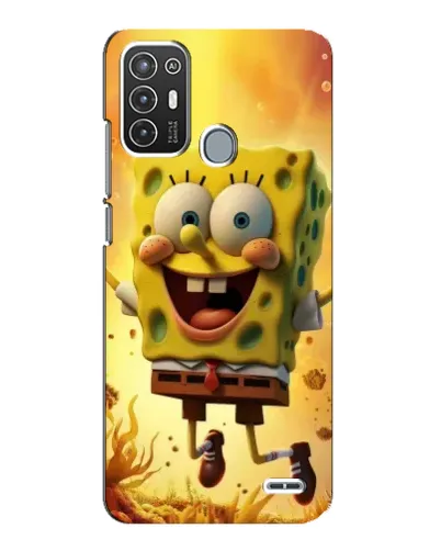 Чехол для ZTE Blade A72 с картинкой «Губка Боб прыгает»