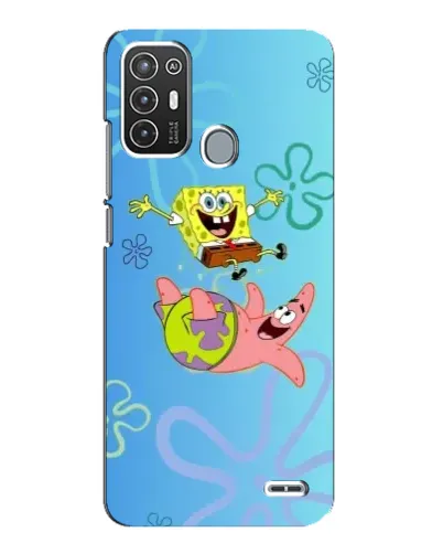 Чехол для ZTE Blade A72 с картинкой «Спанч Боб и Патрик»