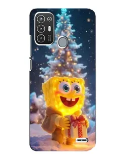 Чехол для ZTE Blade A72 с картинкой «Рождественский Спанч Боб»