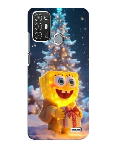 Чехол для ZTE Blade A72 с картинкой «Рождественский Спанч Боб»