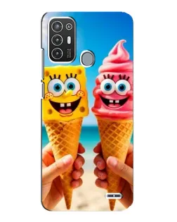 Чехол для ZTE Blade A72 с картинкой «Спанч Боб мороженое»