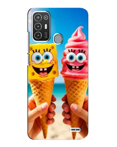 Чехол для ZTE Blade A72 с картинкой «Спанч Боб мороженое»