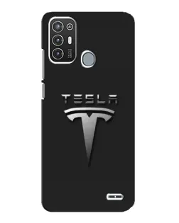 Чехол для ZTE Blade A72 с картинкой «Стальной логотип Tesla»