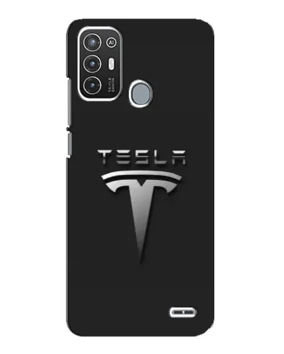 Чехол для ZTE Blade A72 с картинкой «Стальной логотип Tesla»
