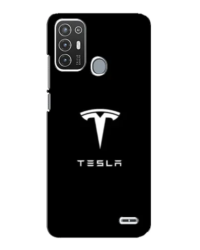 Чехол для ZTE Blade A72 с картинкой «Tesla White Logo»