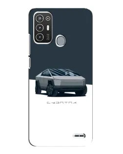 Чехол для ZTE Blade A72 с картинкой «Серебристый Cybertruck Tesla»