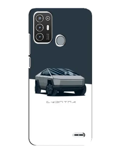 Чехол для ZTE Blade A72 с картинкой «Серебристый Cybertruck Tesla»