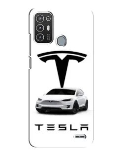 Чехол для ZTE Blade A72 с картинкой «Tesla White Style»