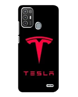 Чехол для ZTE Blade A72 с картинкой «Tesla Red Logo»