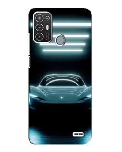 Чехол для ZTE Blade A72 с картинкой «Tesla в неоне»