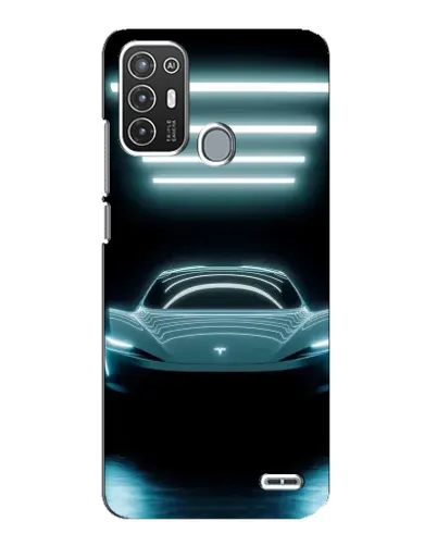 Чехол для ZTE Blade A72 с картинкой «Tesla в неоне»
