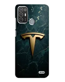 Чехол для ZTE Blade A72 с картинкой «Мраморная Tesla Gold»
