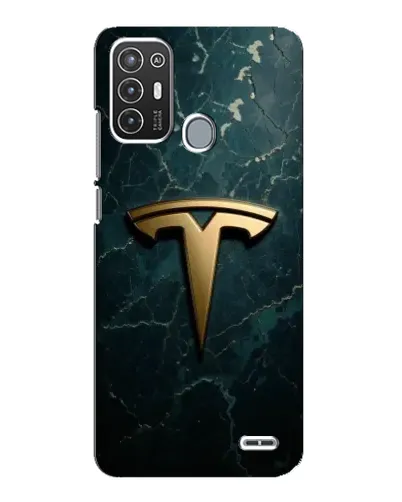 Чехол для ZTE Blade A72 с картинкой «Мраморная Tesla Gold»