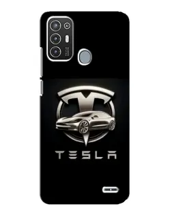 Чехол для ZTE Blade A72 с картинкой «Tesla — серебристое авто»