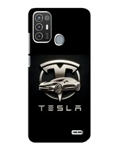 Чехол для ZTE Blade A72 с картинкой «Tesla — серебристое авто»