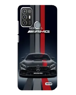Чехол для ZTE Blade A72 с картинкой «Mercedes — белый карбон»