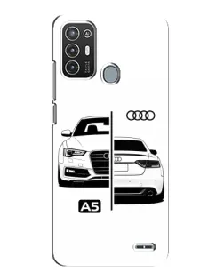 Чехол для ZTE Blade A72 с картинкой «Audi — контрастный дизайн»