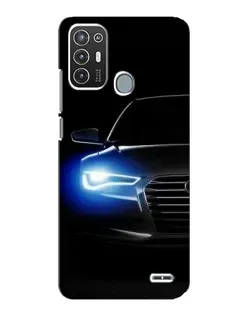 Чехол для ZTE Blade A72 с картинкой «Неоновый взгляд Audi»