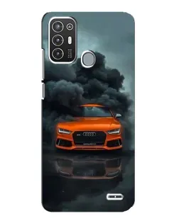 Чехол для ZTE Blade A72 с картинкой «Audi в облаках дыма»