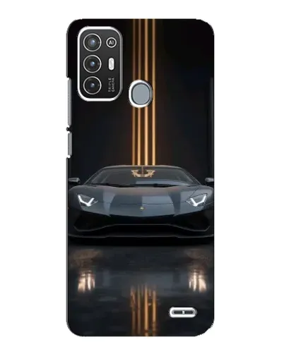 Чехол для ZTE Blade A72 с картинкой «Lamborghini золотые линии»