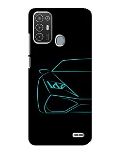 Чехол для ZTE Blade A72 с картинкой «Голубой силуэт Lamborghini»