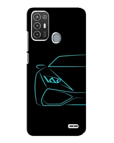 Чехол для ZTE Blade A72 с картинкой «Голубой силуэт Lamborghini»