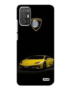 Чехол для ZTE Blade A72 с картинкой «Lamborghini желтый акцент»