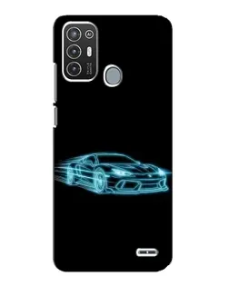 Чехол для ZTE Blade A72 с картинкой «Неоновый контур Lamborghini»