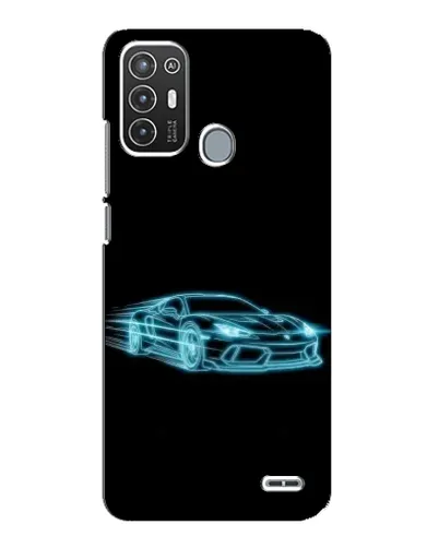 Чехол для ZTE Blade A72 с картинкой «Неоновый контур Lamborghini»
