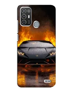 Чехол для ZTE Blade A72 с картинкой «Lamborghini в огне»