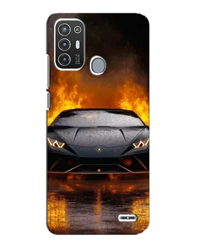 Чехол для ZTE Blade A72 с картинкой «Lamborghini в огне»