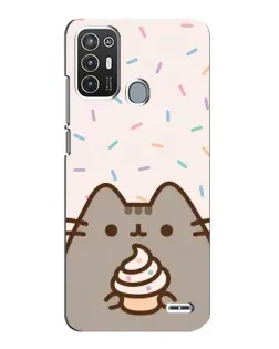 Чехол для ZTE Blade A72 с картинкой «Пушин с кексом»