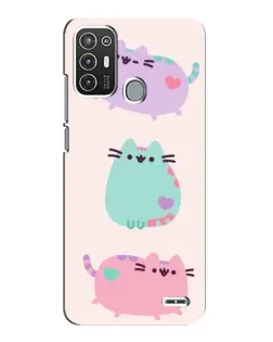 Чехол для ZTE Blade A72 с картинкой «Pusheen трио»
