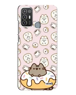 Чехол для ZTE Blade A72 с картинкой «Пушин на пончике»