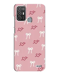 Чехол для ZTE Blade A72 с картинкой «Сердца и банты»