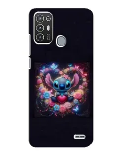 Чехол для ZTE Blade A72 с картинкой «Stitch в цветах»