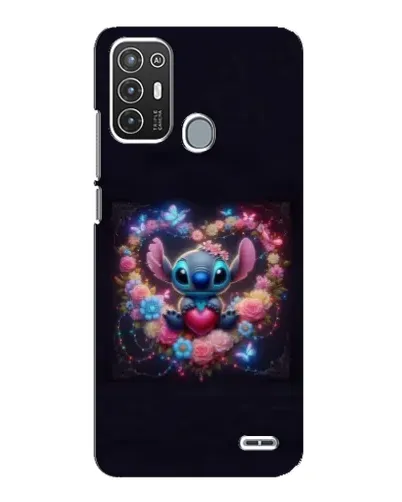Чехол для ZTE Blade A72 с картинкой «Stitch в цветах»