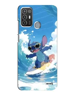 Чехол для ZTE Blade A72 с картинкой «Стич на волне»