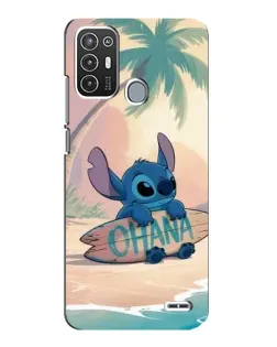 Чехол для ZTE Blade A72 с картинкой «Стич на серфе»