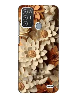Чехол для ZTE Blade A72 с картинкой «Бежевый флористический декор»