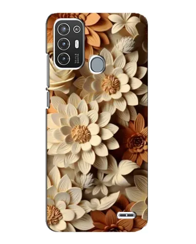 Чехол для ZTE Blade A72 с картинкой «Бежевый флористический декор»