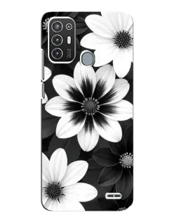 Чехол для ZTE Blade A72 с картинкой «Монохромные астры»