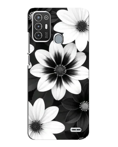 Чехол для ZTE Blade A72 с картинкой «Монохромные астры»